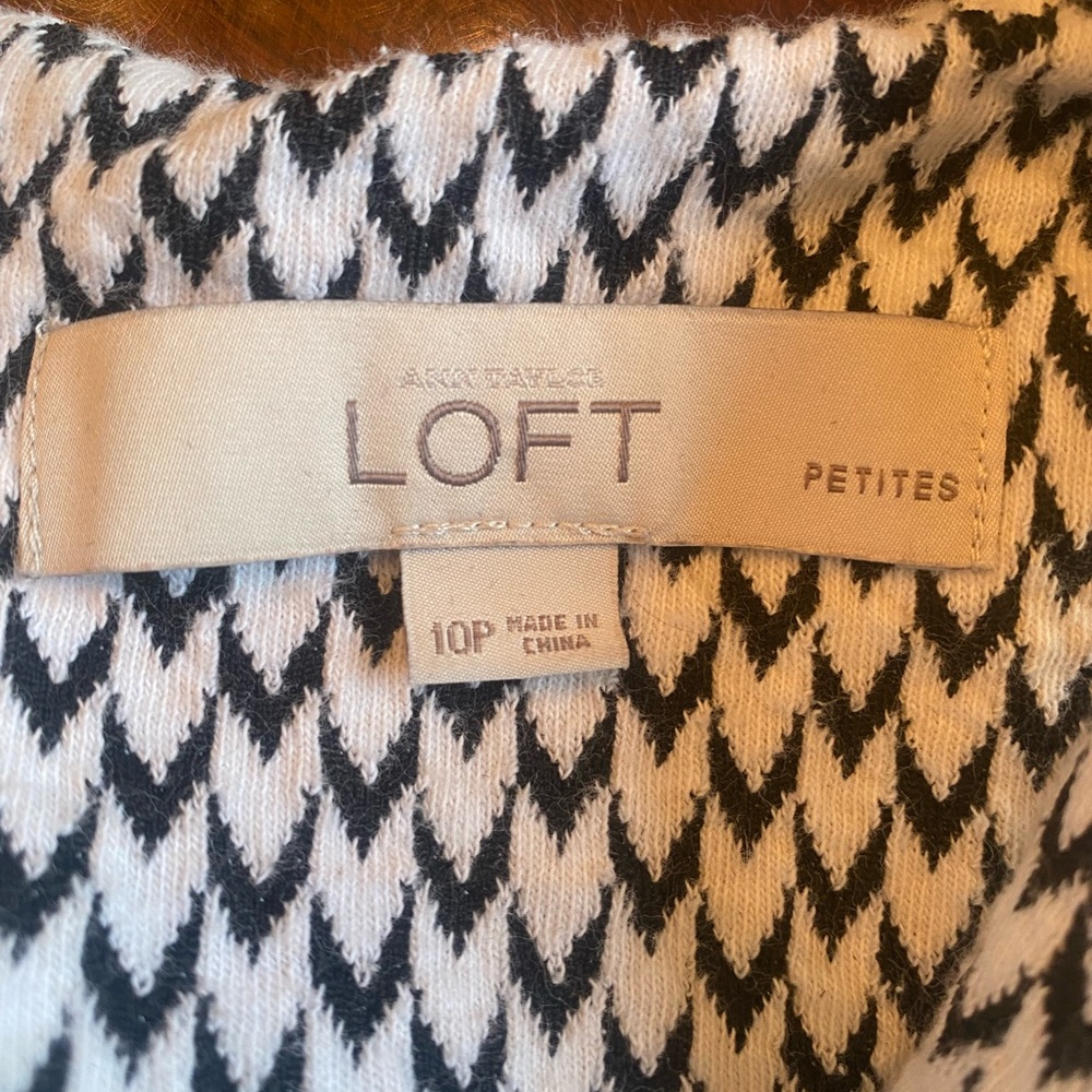 LOFT Black and White Sleeveless A Line Dress - Picture 10 of 12